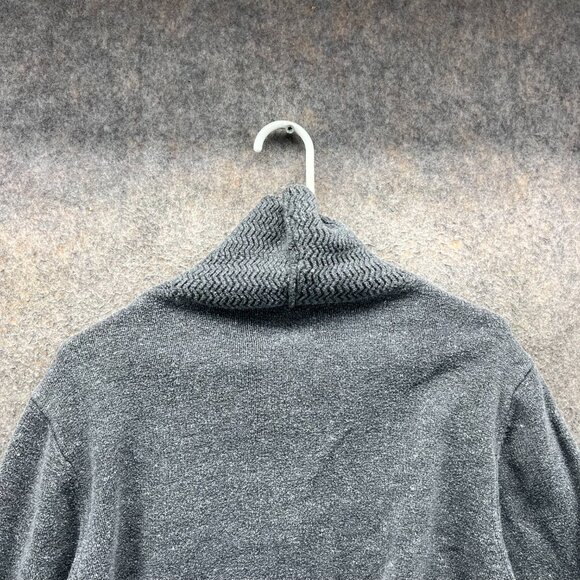 Lucky Brand Cardigan Sweater Men XL Gray Knit Pocket Vintage Wool Blend Shawl - Picture 3 of 11